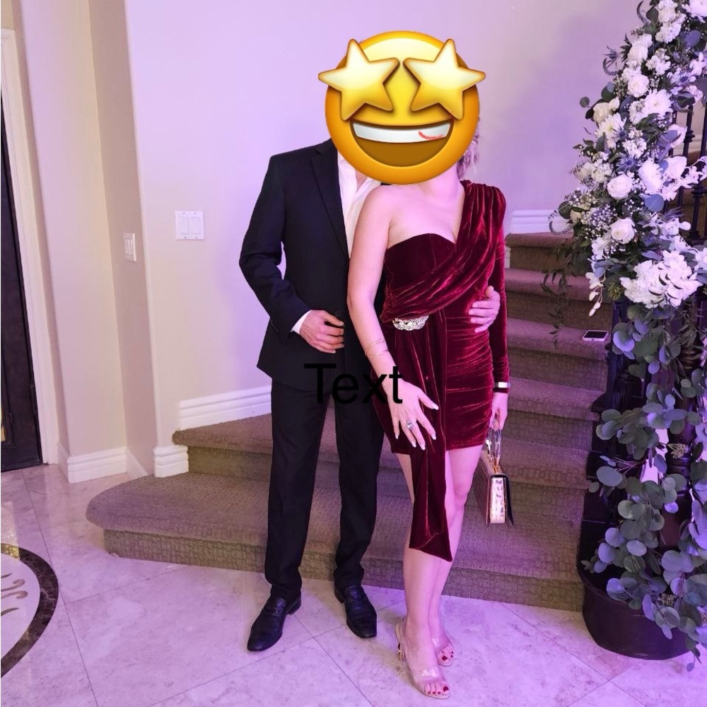 Michael Costello Burgundy Velvet Dress